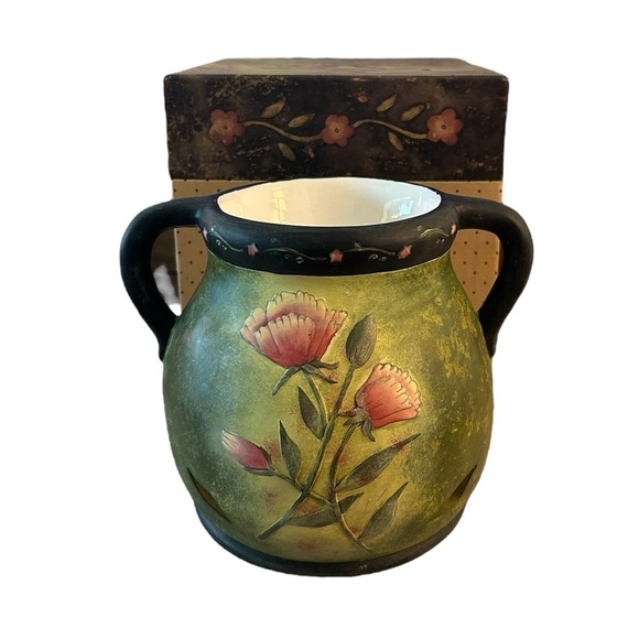 Lang Candles Melting Bean Pot Candle Warmer - "Romance 'n Blooms” - Never Used! - Picture 7 of 15